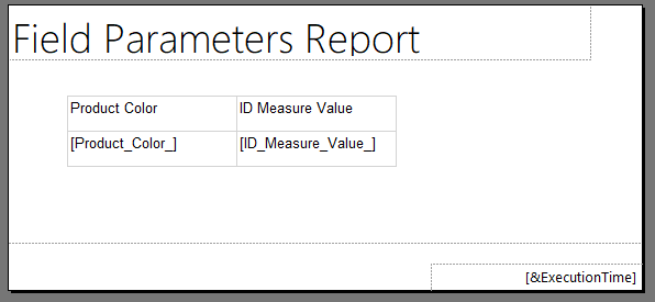 The design time report layout